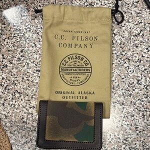 Filson Brown and Green Camo Card Holder